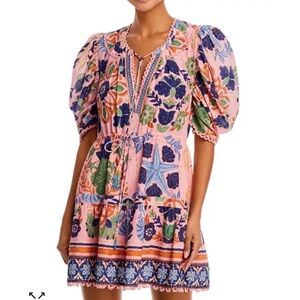 FARM Rio Seashell Tapestry Cotton Mini Dress